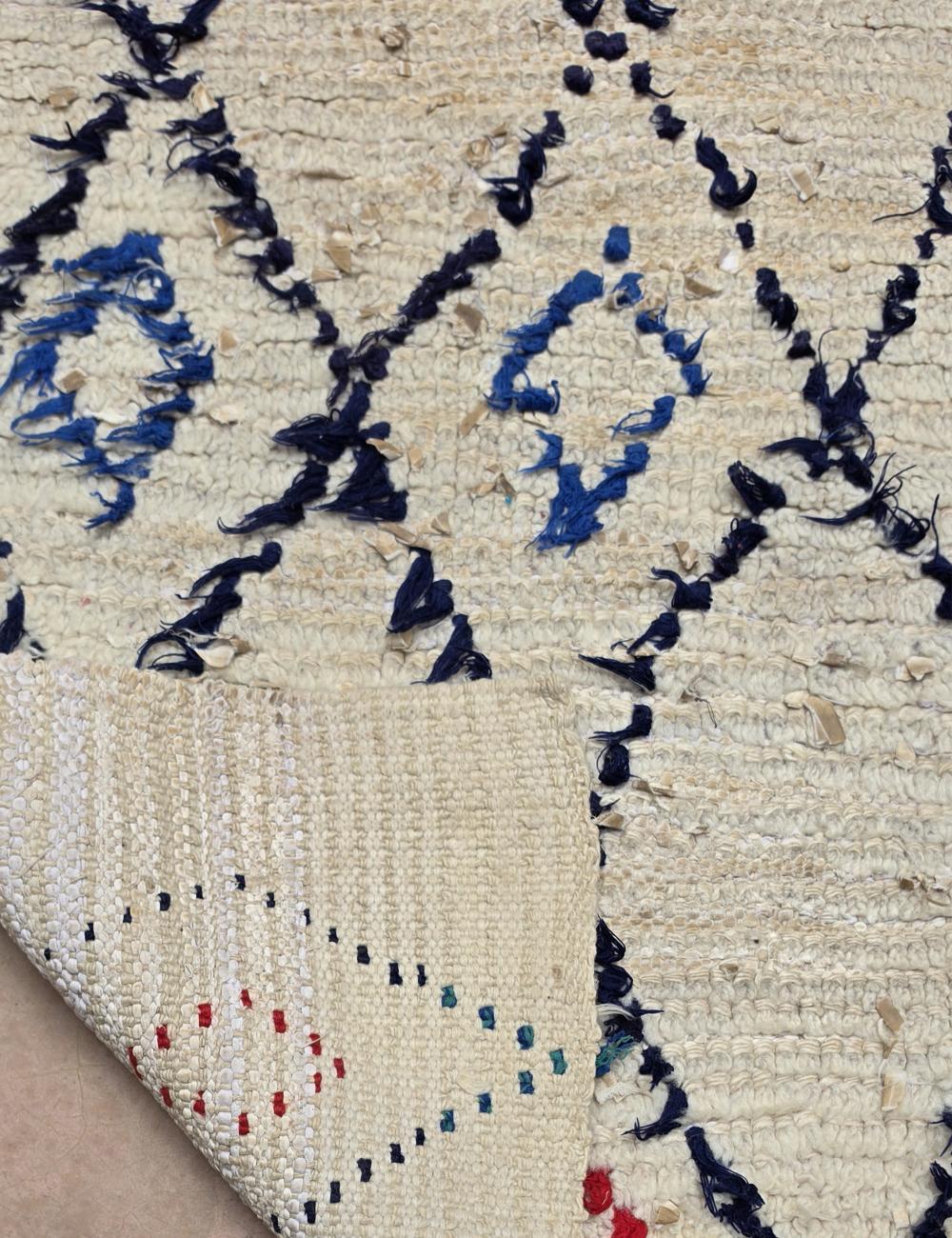Beige Geometric Moroccan Runner Rug 5.9 x 2.66 ft / 180 x 81 cm