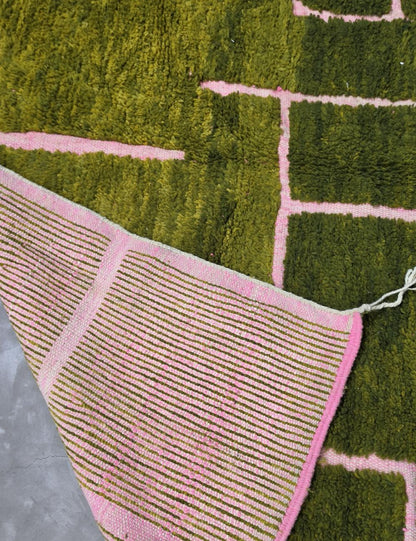 Green Moroccan Wool Rug 10.2 x 8.2 ft / 310 x 250 cm