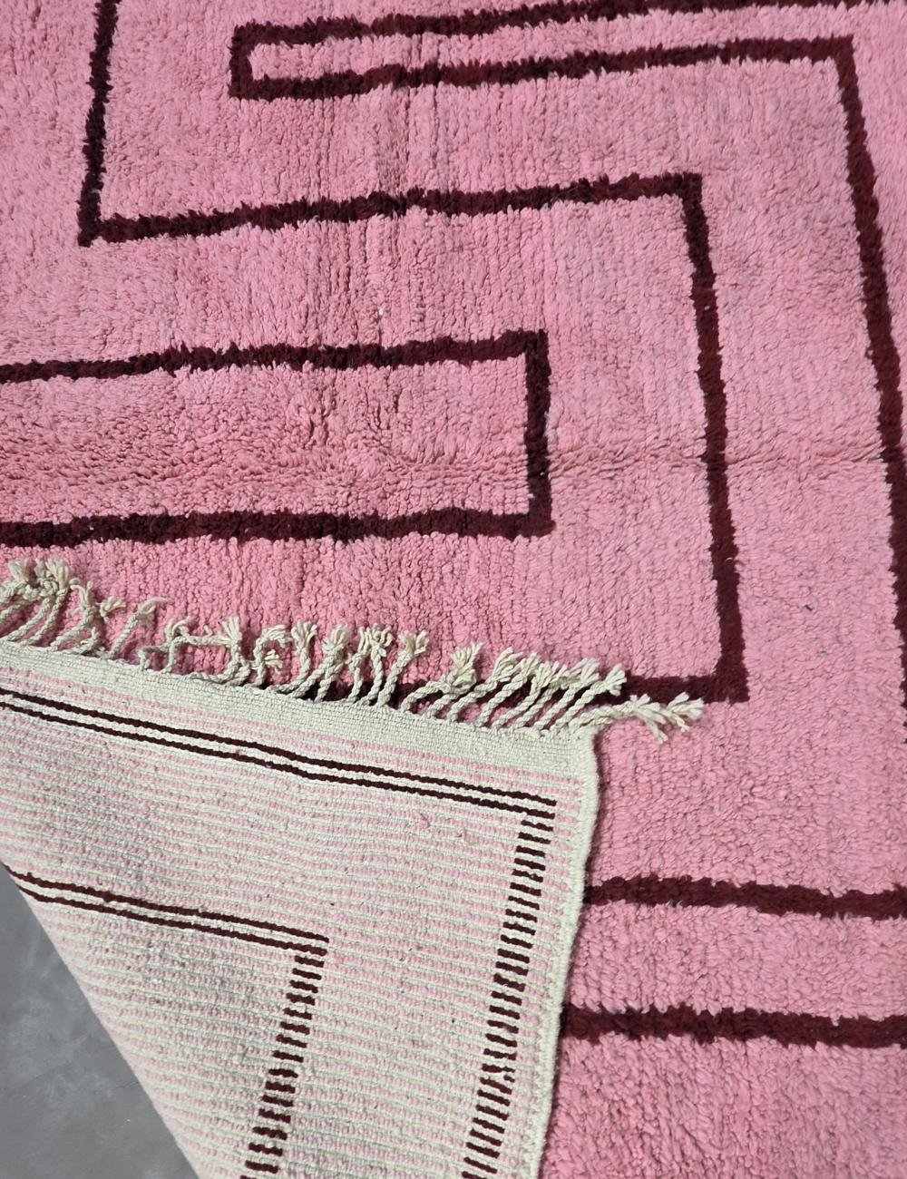 Pink Contemporary Wool Rug 9.7 x 8 ft / 297 x 246 cm