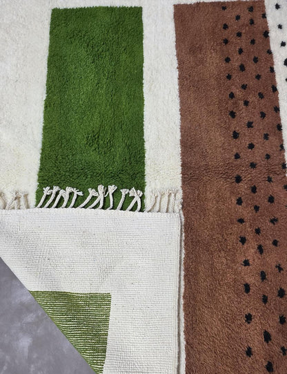 Ivory Custom Boujad Rug – Handmade Polka Dot Moroccan Wool Rug