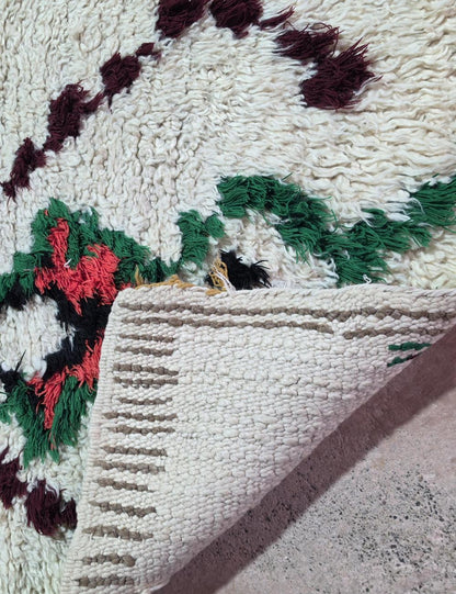 Vintage Green and Red Azilal Runner 6.3 x 2.2 ft / 191 x 67 cm