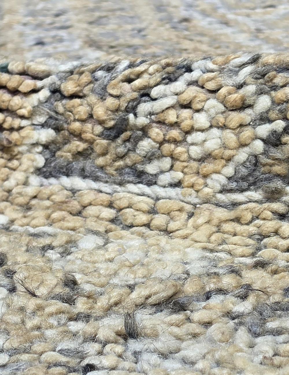 Vintage Beni M'Guild Faded Grey Nested Diamond Medallion Handwoven Wool Rug 10.5 x 6.96 ft / 320 x 212 cm