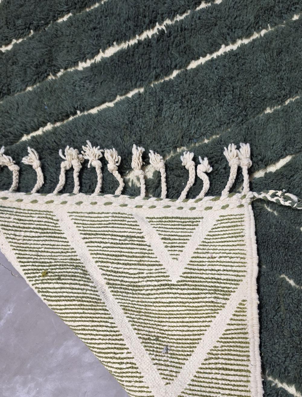Forest Green Concentric Diamond Boujad Wool Rug 9.8 x 6.73 ft / 298 x 205 cm
