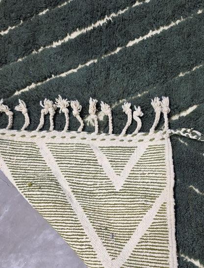 Forest Green Concentric Diamond Boujad Wool Rug 9.8 x 6.73 ft / 298 x 205 cm