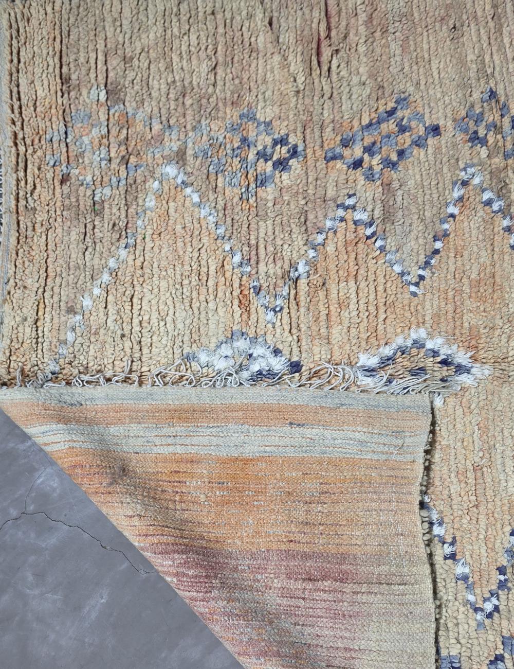 Camel Handwoven Berber Wool Rug 7.8 x 6.23 ft / 239 x 190 cm
