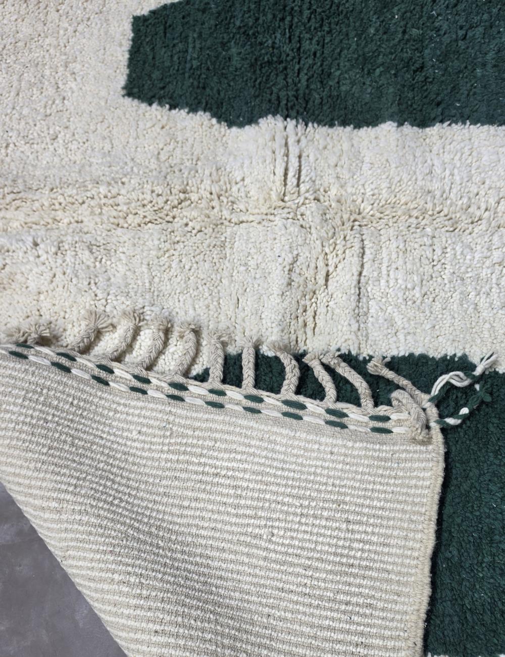 Ivory & Green Teal Abstract Wool Rug - 10.3 x 8.2 ft / 315 x 250 cm