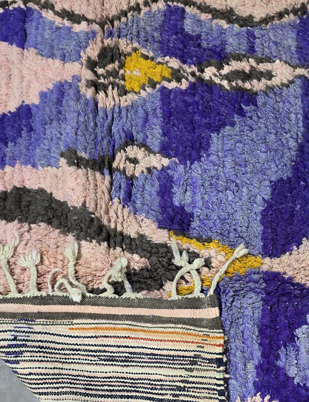 Blue Violet Diamond Medallion Boujad Wool Rug 9.3 x 6.89 ft / 282 x 210 cm