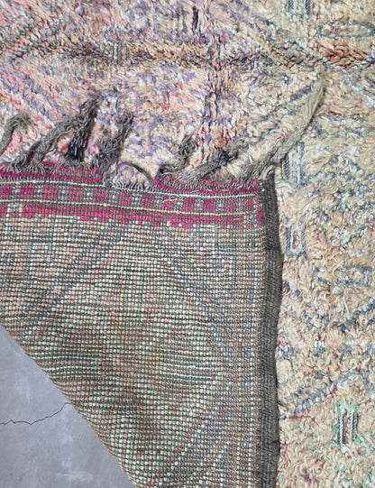 Vintage Beni M'Guild Navy Magenta Diamond Lattice Band Handwoven Wool Rug 9.8 x 6.46 ft / 300 x 197 cm