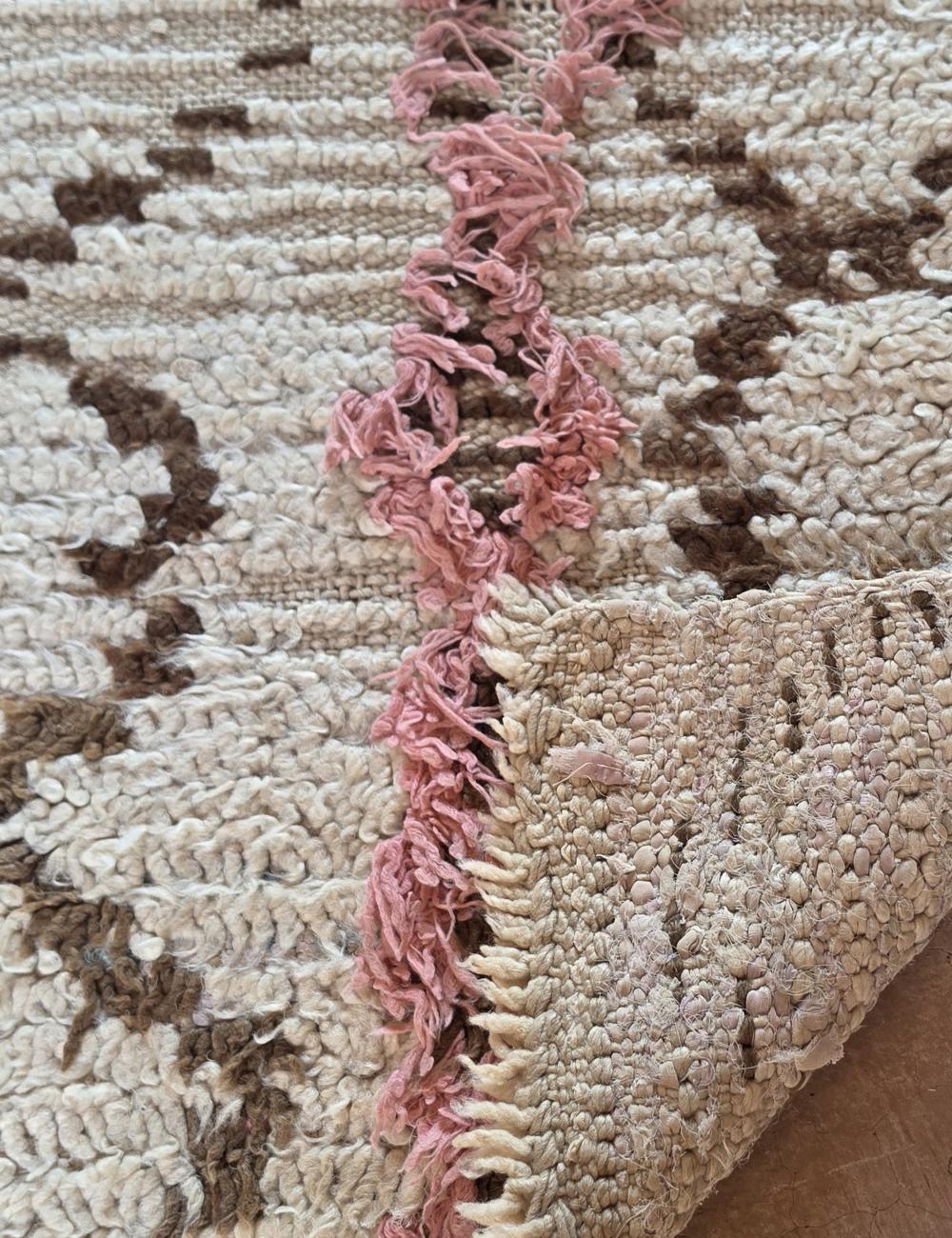 Authentic Beige and Pink Azilal Runner 5.1 x 1.9 ft / 156 x 58 cm