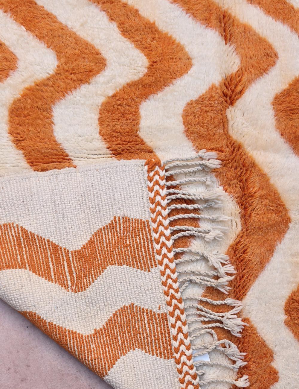 Burnt Orange Zigzag Boujad Rug 10 x 6.36 ft / 304 x 194 cm