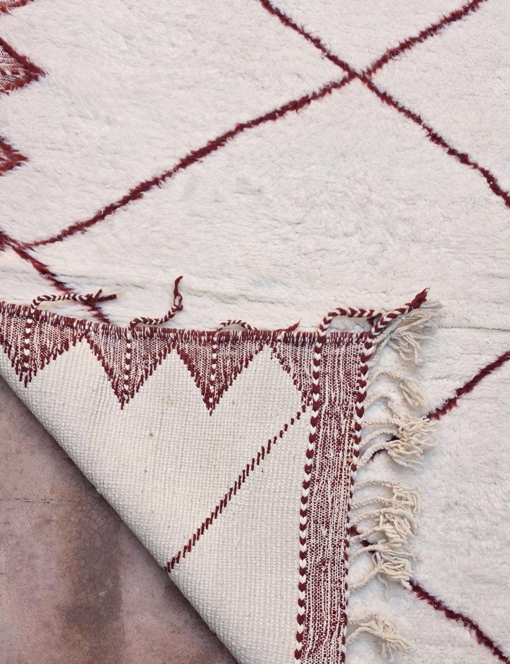 Modern Geometric Burgundy Diamond Rug 11.6 x 8.86 ft / 353 x 270 cm