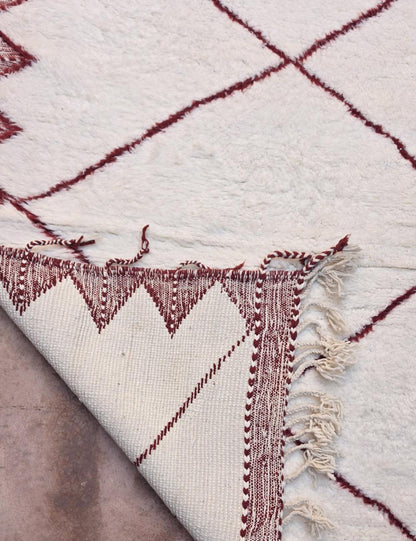 Modern Geometric Burgundy Diamond Rug 11.6 x 8.86 ft / 353 x 270 cm
