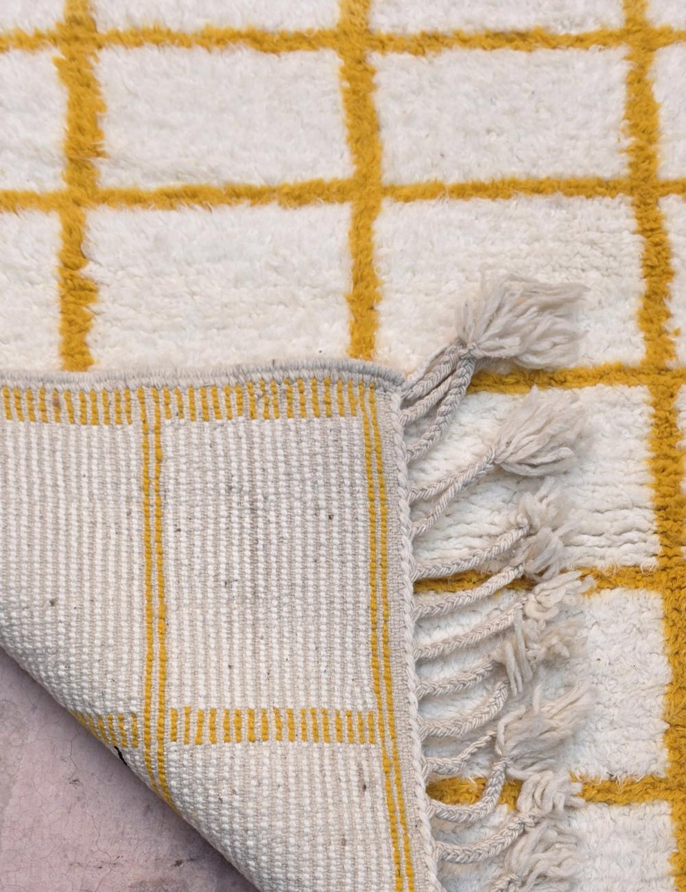 Mustard Yellow Grid Boujad Rug 8.6 x 6.96 ft / 261 x 212 cm