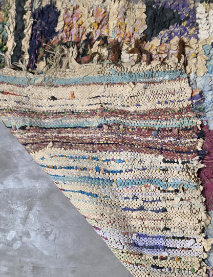 Modern Boucherouite Diamond Rug 6.2 x 2.79 ft / 188 x 85 cm