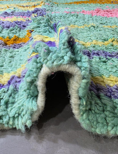 Mint Green Melting Drop Motif Boujad Wool Rug 10 x 5.87 ft / 305 x 179 cm