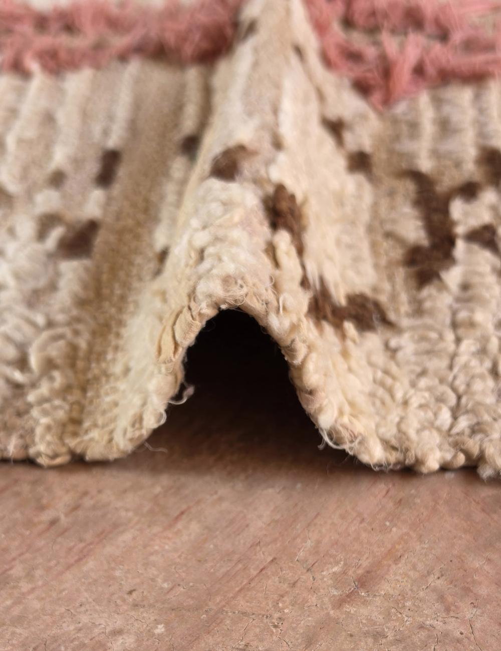 Authentic Beige and Pink Azilal Runner 5.1 x 1.9 ft / 156 x 58 cm
