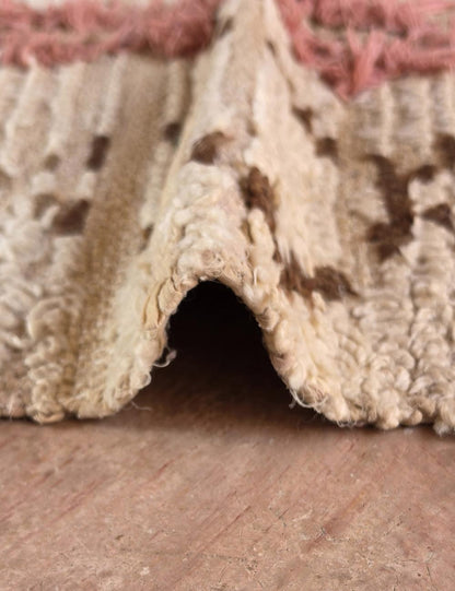Authentic Beige and Pink Azilal Runner 5.1 x 1.9 ft / 156 x 58 cm