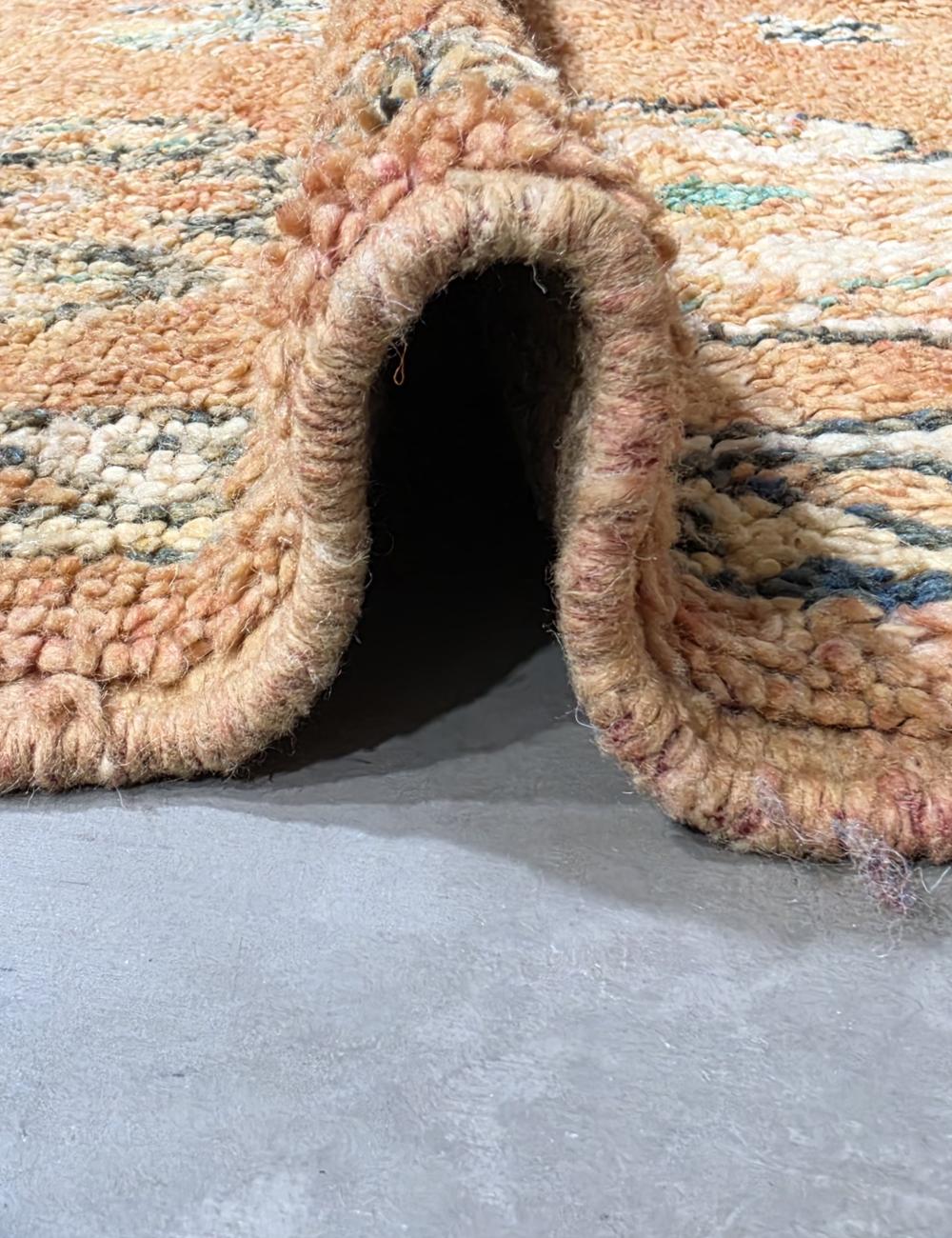 Vintage Middle Atlas Terracotta Rosette Medallion Handwoven Wool Rug 11.7 x 6.27 ft / 357 x 191 cm