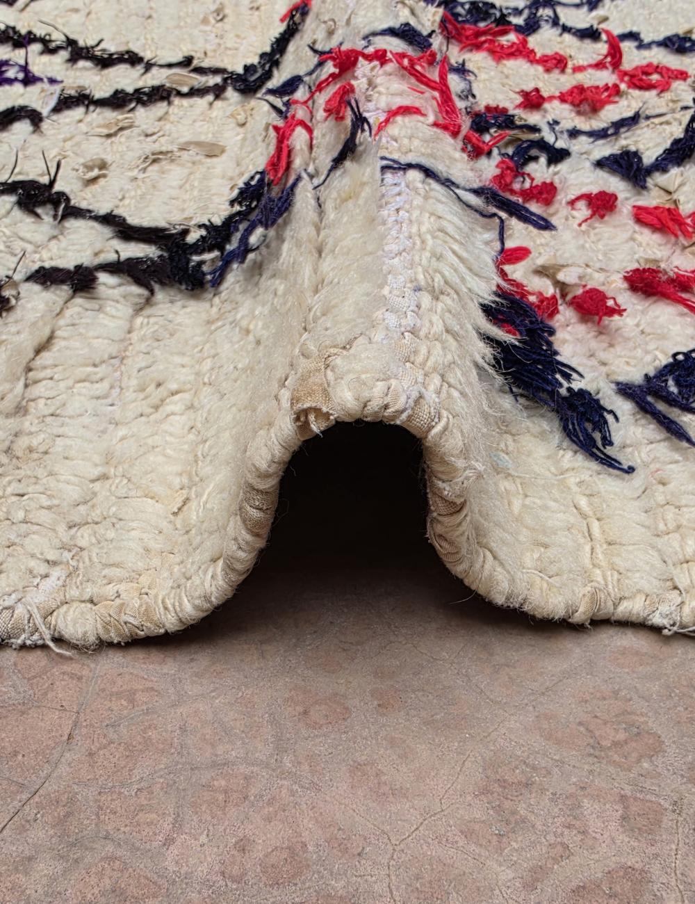 Beige Geometric Moroccan Runner Rug 5.9 x 2.66 ft / 180 x 81 cm