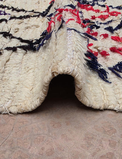 Beige Geometric Moroccan Runner Rug 5.9 x 2.66 ft / 180 x 81 cm