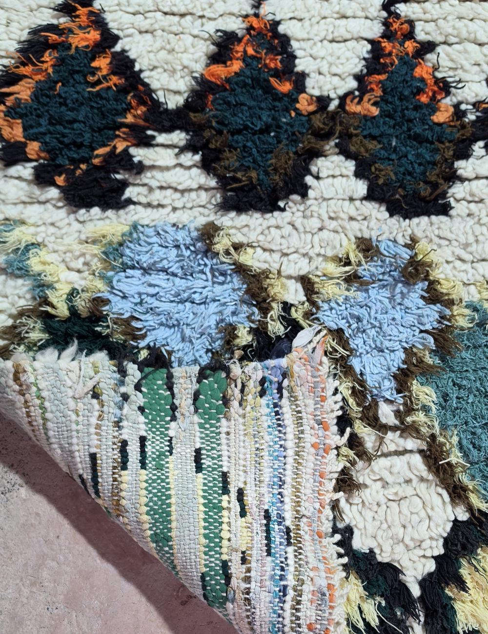 Vintage Teal and Orange Azilal Runner 5.7 x 2.56 ft / 173 x 78 cm