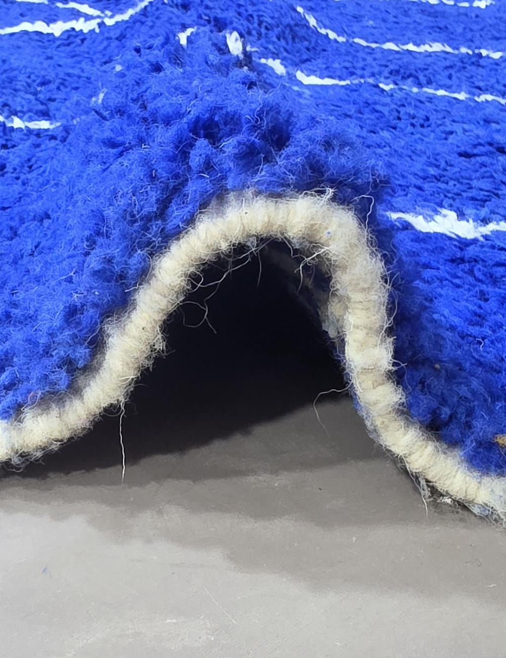 Royal Blue Zigzag Wool Rug 9.9 x 8 ft / 303 x 245 cm