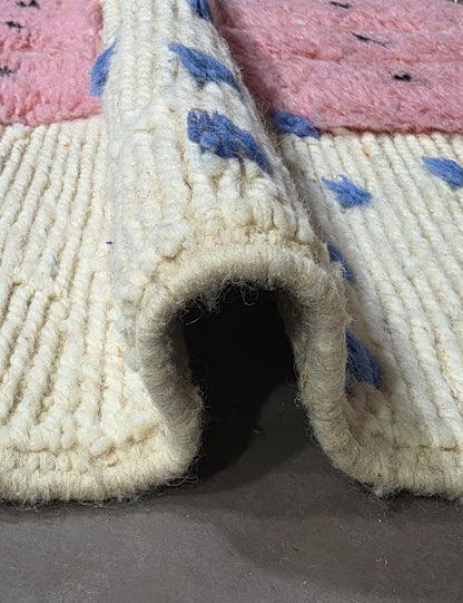 Pink Boujad Wool Runner Playful Motifs 11.6 x 1.9 ft / 354 x 58 cm