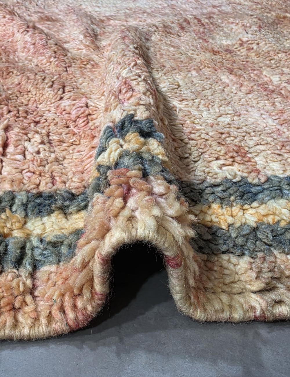 Blush Pink Berber Vintage Rug 10.5 x 6.1 ft / 320 x 186 cm