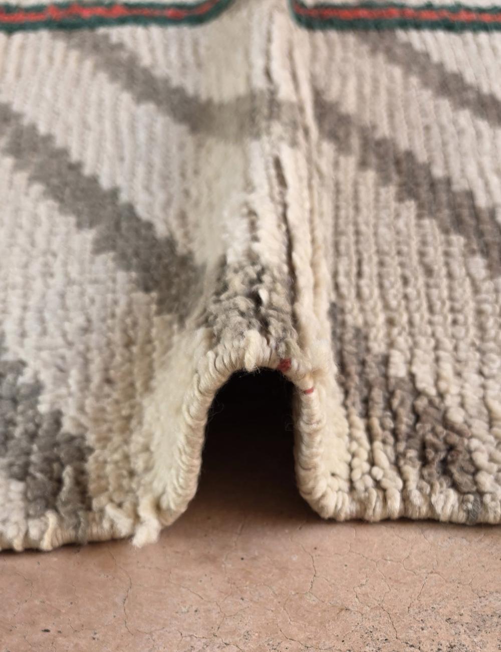 Abstract Striped Beige Azilal Area Rug 4.5 x 3.31 ft / 138 x 101 cm