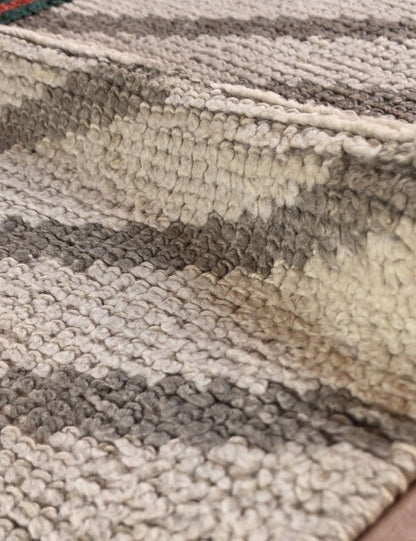 Abstract Striped Beige Azilal Area Rug 4.5 x 3.31 ft / 138 x 101 cm