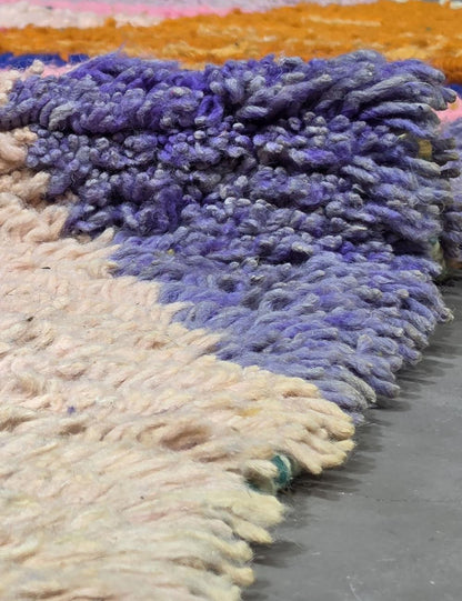 Mustard Magenta Teal Color Block Boujad Wool Rug 9.8 x 6.56 ft / 300 x 200 cm
