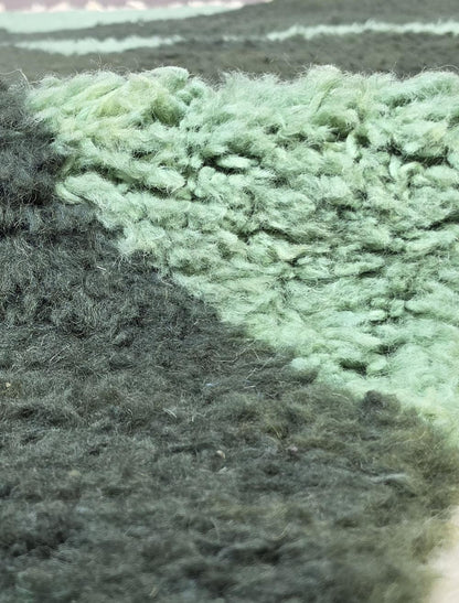 Handwoven Boujad Wool Rug Green Camouflage Abstract 9.8 x 8.07 ft / 300 x 246 cm