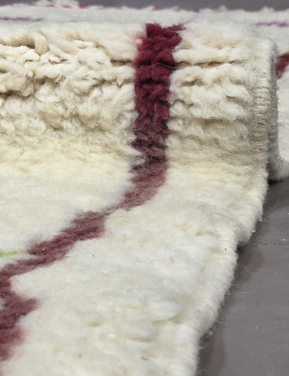 Ivory Custom Boujad Rug – Handmade Abstract Moroccan Wool Rug