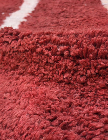 Handwoven Red and White Berber Rug 8.4 x 8.07 ft / 257 x 246 cm