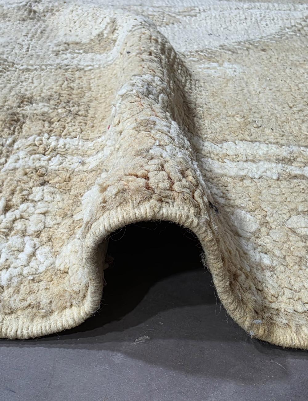 Vintage Honey Beige Moroccan Rug 10.3 x 5.4 ft / 313 x 165 cm