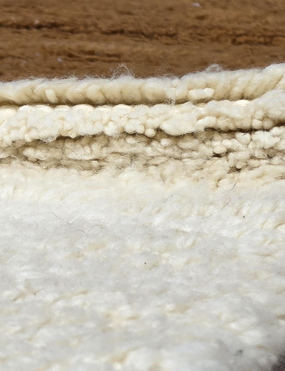 Handmade Brown and Ivory Moroccan Wool Rug