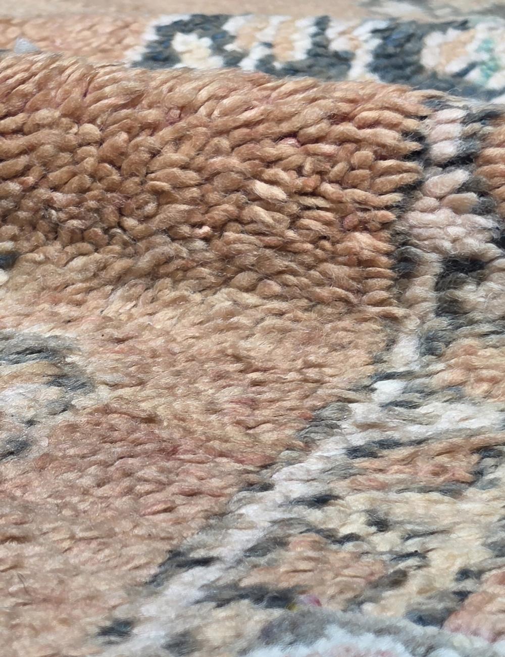 Vintage Middle Atlas Terracotta Rosette Medallion Handwoven Wool Rug 11.7 x 6.27 ft / 357 x 191 cm
