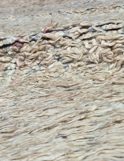 Vintage Beni M'Guild Wool Rug Plush Faded Cream Blush 10.8 x 6.17 ft / 330 x 188 cm