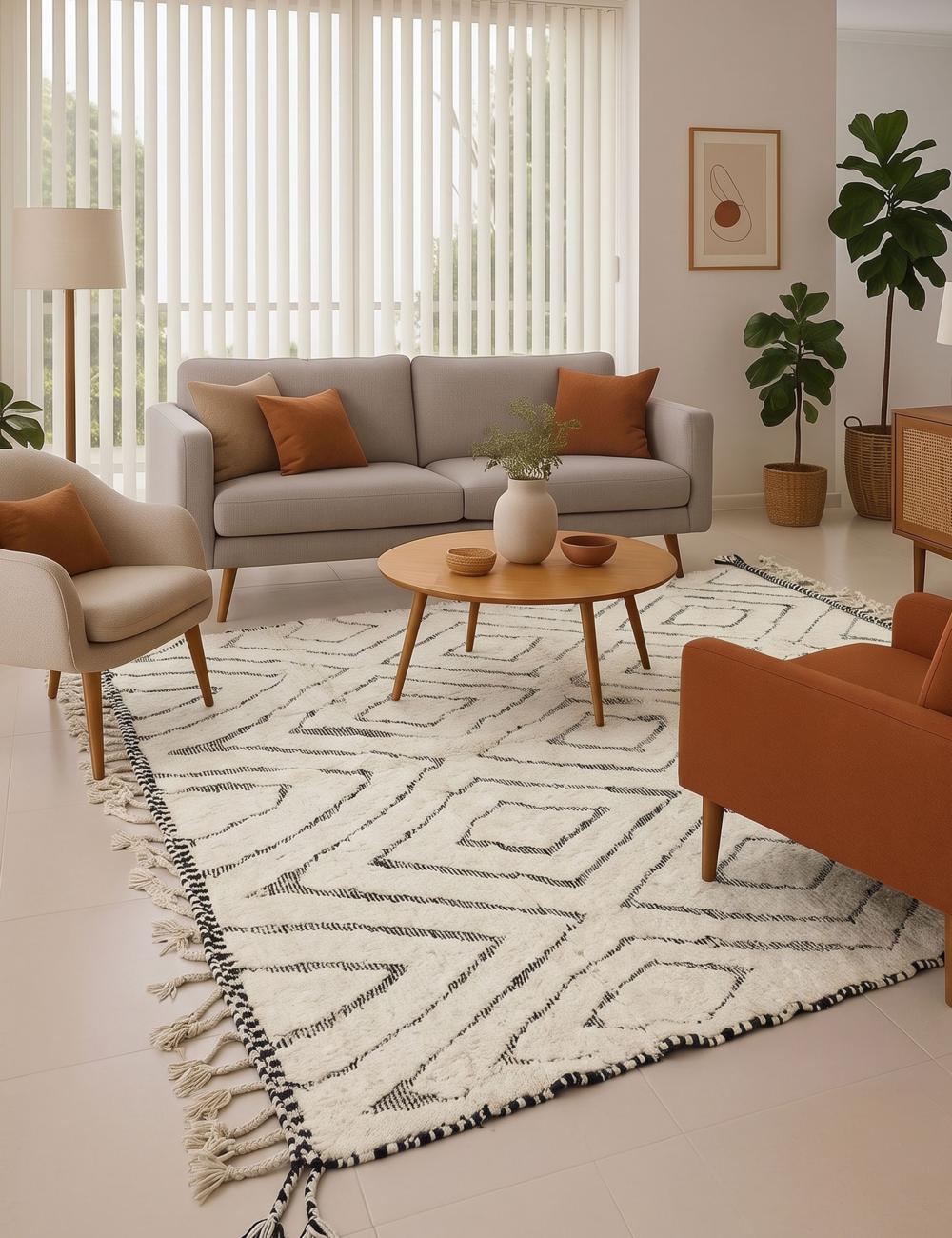 Beni Ourain Style Rug 9.3 x 8.6 ft / 283 x 262 cm