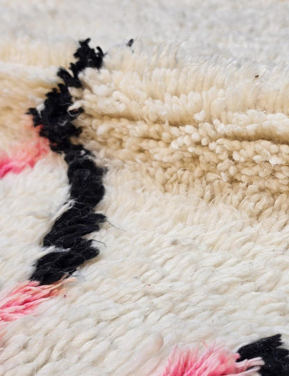 Black and White Abstract Berber Rug 10.7 x 7.58 ft / 327 x 231 cm