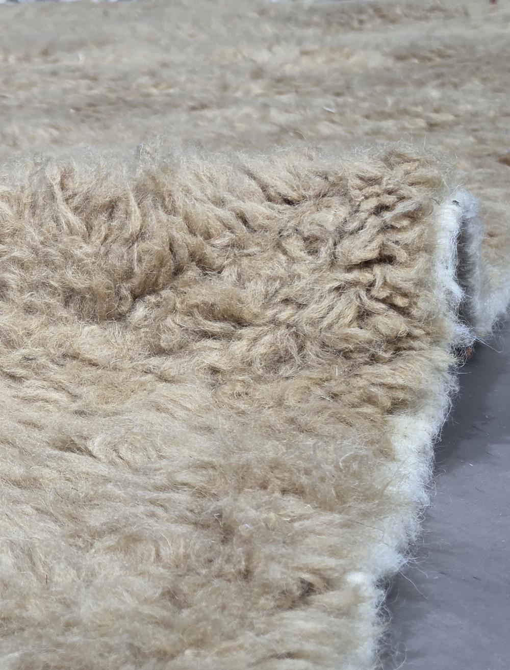 Handwoven Boujad Wool Rug Warm Taupe Linear 9.7 x 8.3 ft / 297 x 253 cm