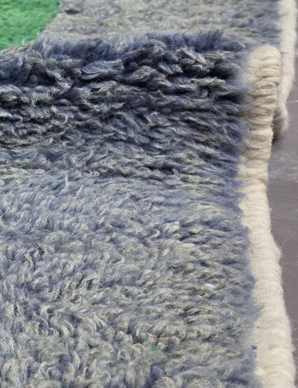 Color Block Berber Wool Runner Rug 14.8 x 4 ft / 450 x 122 cm