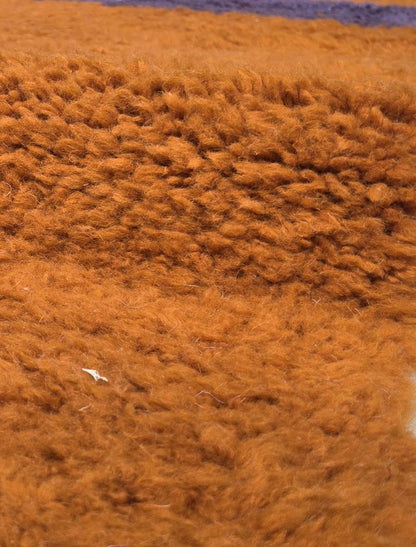 Rust Orange Purple Color Block Boujad Wool Rug 10.1 x 7.91 ft / 308 x 241 cm