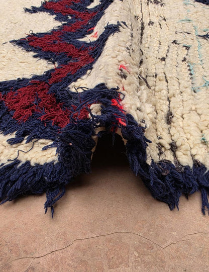 Vintage Navy and Red Azilal Runner 5.6 x 2.66 ft / 172 x 81 cm