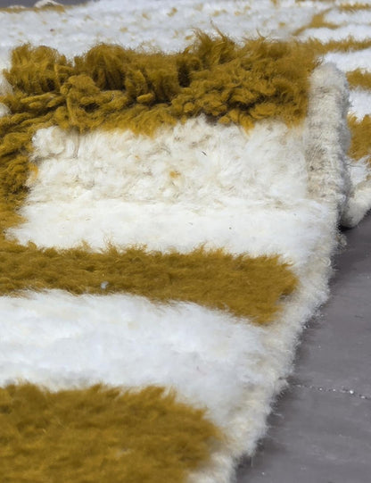 Speckled Checkered Border Boujad Wool Rug 9.8 x 8.37 ft / 300 x 255 cm