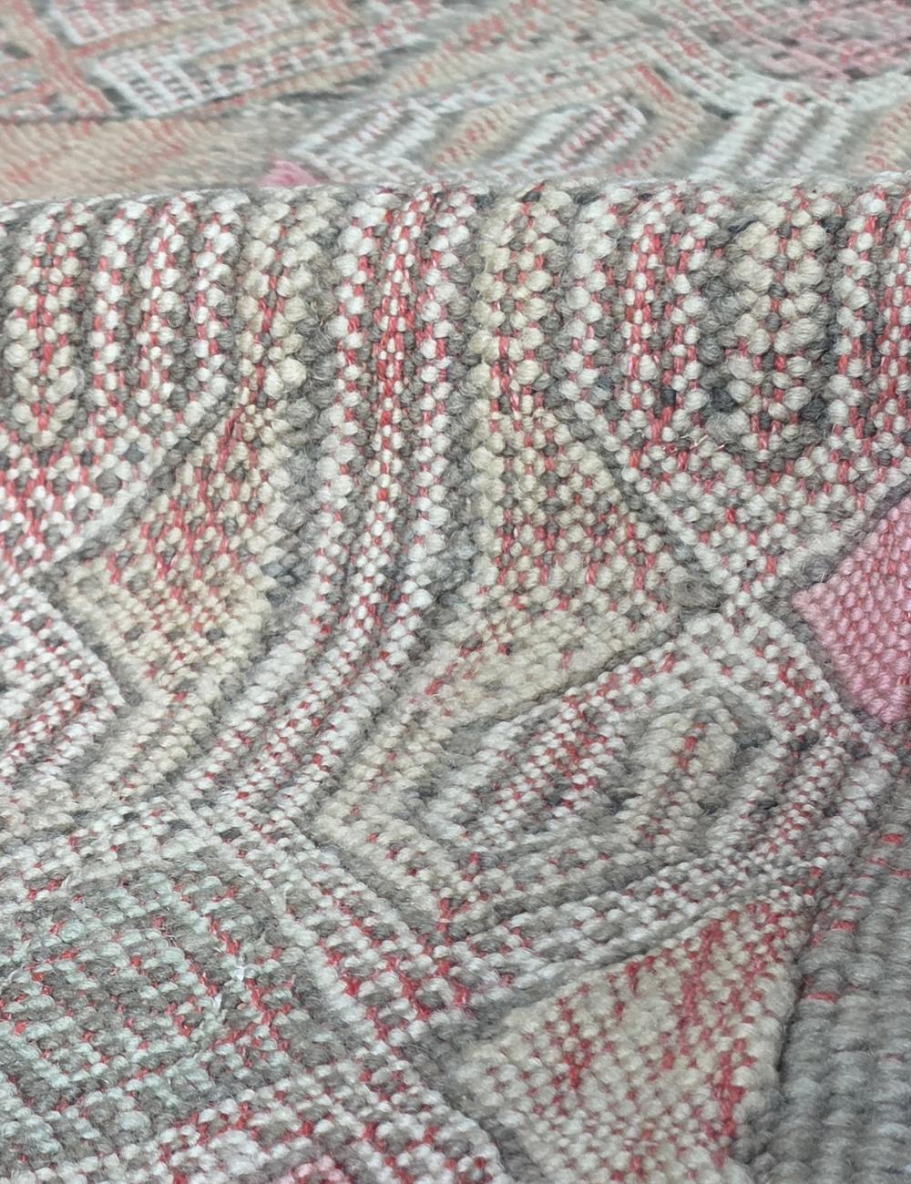 Handwoven Flatweave Vintage Rug 14.2 x 5.8 ft / 434 x 177 cm