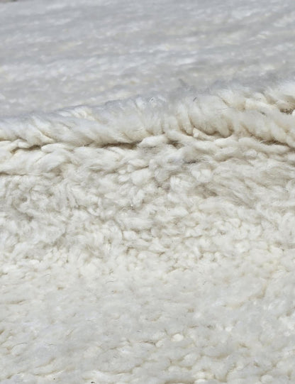 Solid Undyed Ivory Boujad Wool Rug 8.3 x 6.69 ft / 253 x 204 cm