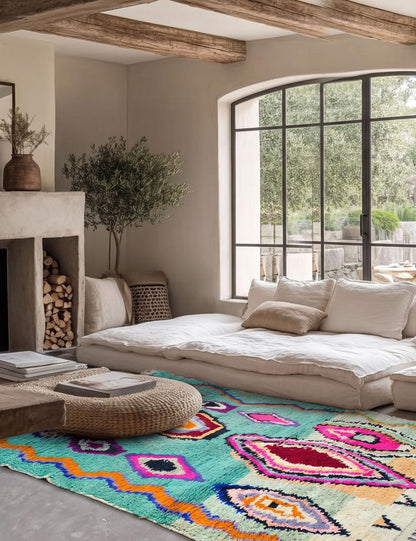 Eclectic Moroccan Rug 9.4 x 6.1 ft / 287 x 187 cm