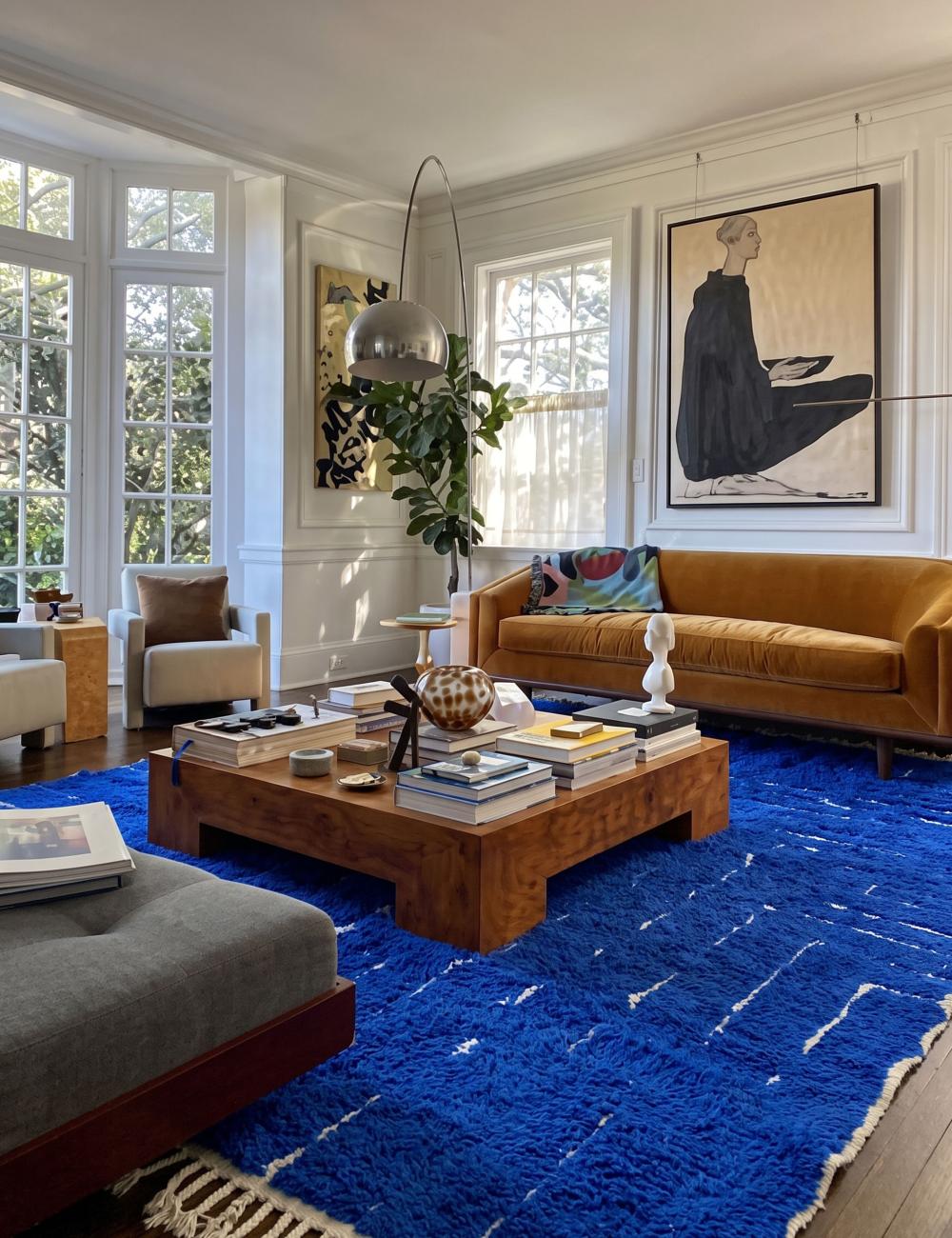 Blue Moroccan Rug 9.8 x 7.7 ft / 300 x 237 cm