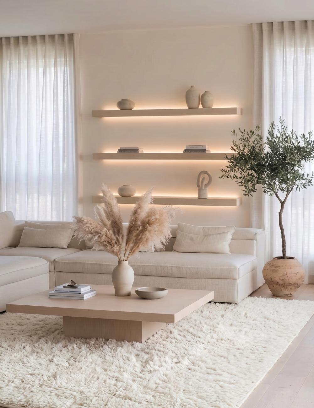 Solid Undyed Ivory Boujad Wool Rug 8.3 x 6.69 ft / 253 x 204 cm